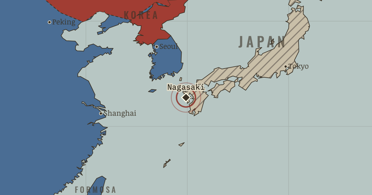 Map showing Nagasaki — The War Room — WW2, 1936–1945
