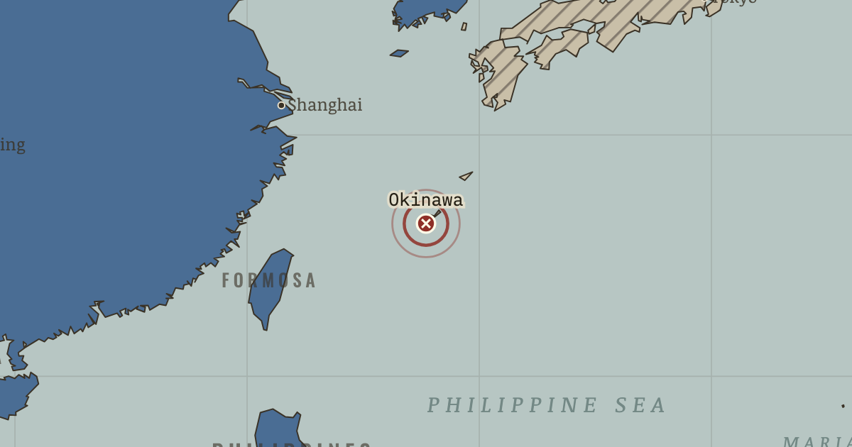 Map showing Okinawa — The War Room — WW2, 1936–1945