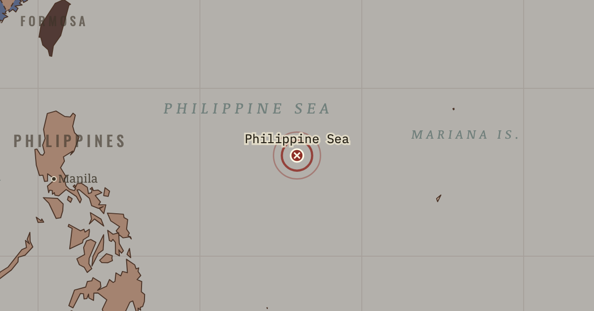 Map showing Philippine Sea — The War Room — WW2, 1936–1945
