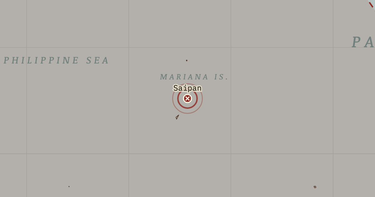 Map showing Saipan — The War Room — WW2, 1936–1945