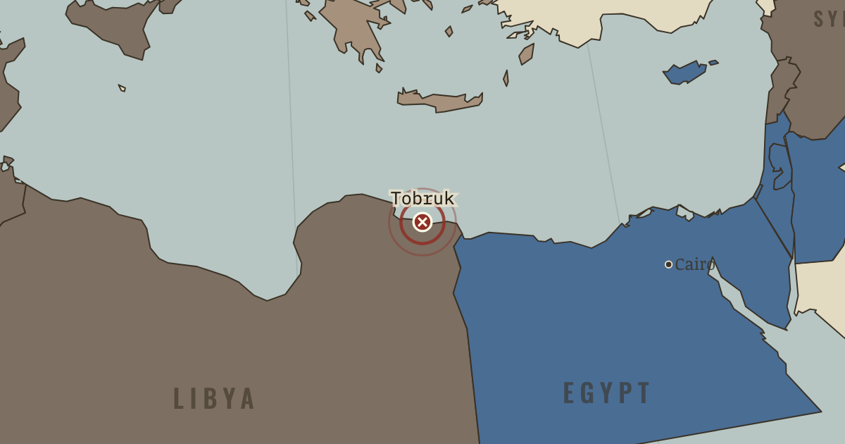 Map showing Siege of Tobruk — The War Room — WW2, 1936–1945
