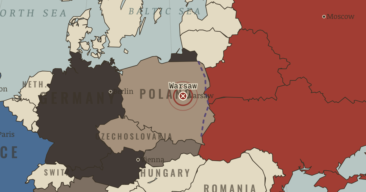 Map showing Siege of Warsaw — The War Room — WW2, 1936–1945