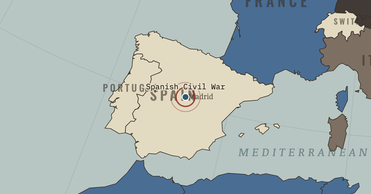 Map showing Spanish Civil War — The War Room — WW2, 1936–1945