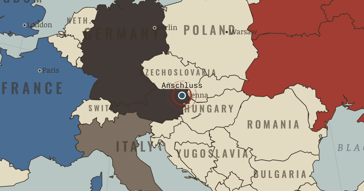 Map showing The Anschluss — The War Room — WW2, 1936–1945