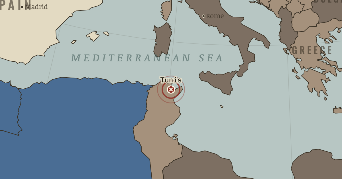 Map: Tunis falls