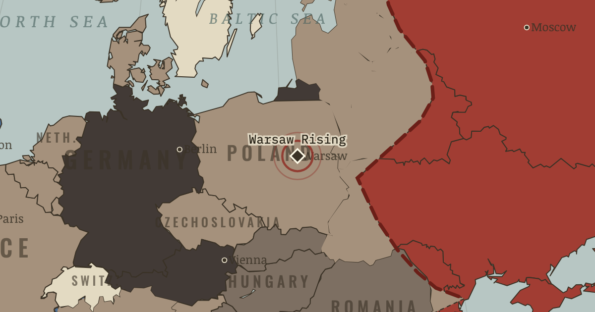 Map showing Warsaw Uprising — The War Room — WW2, 1936–1945