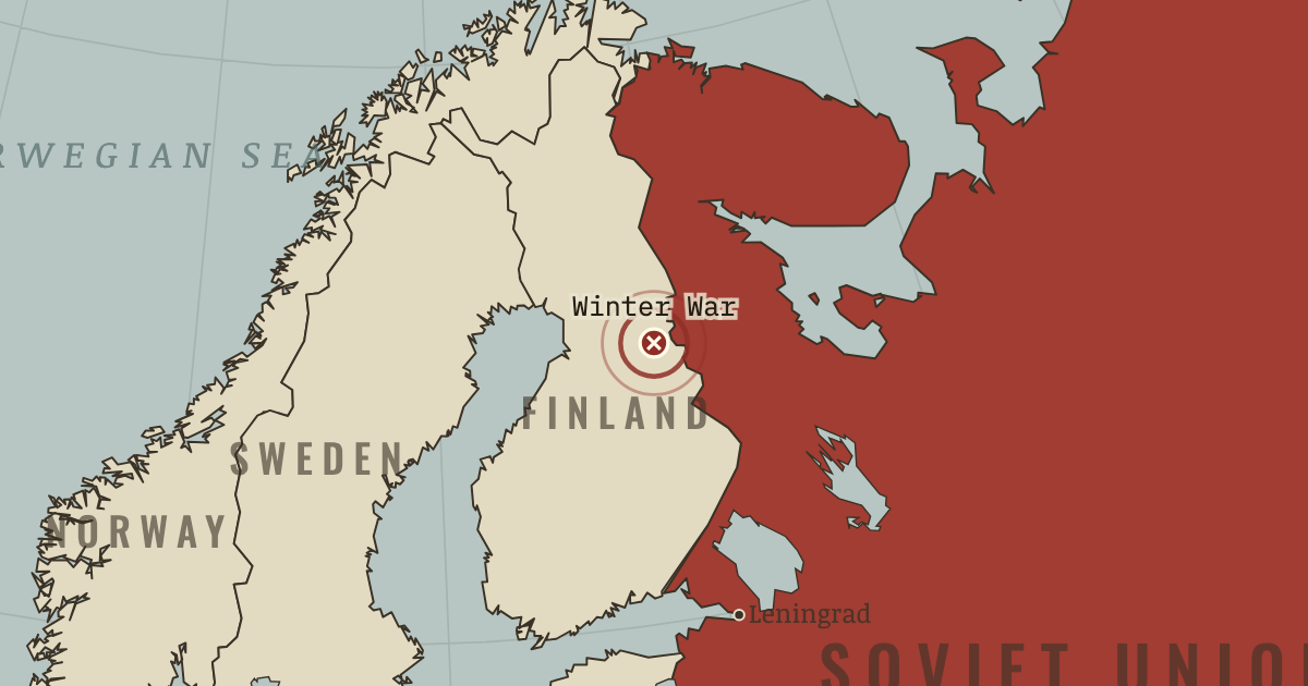 Map showing Winter War — The War Room — WW2, 1936–1945