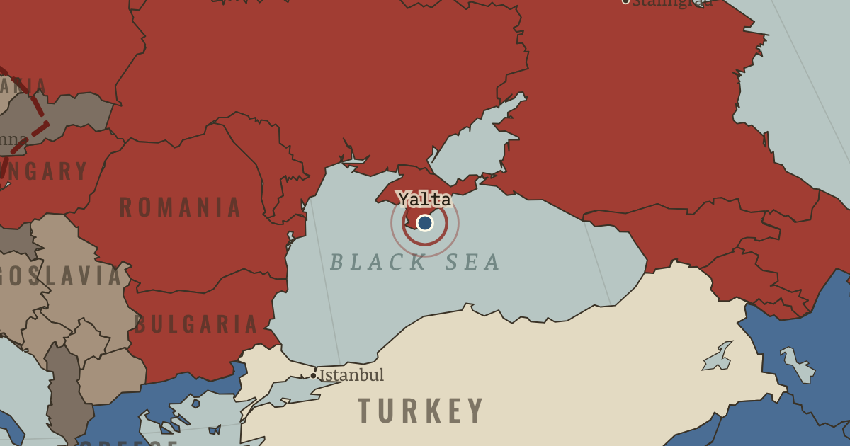 Map showing Yalta Conference — The War Room — WW2, 1936–1945